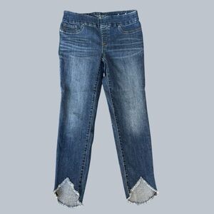 Chicos Denim Ankle Jegging Jeans with Frayed Hem
